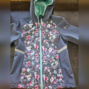 Jacket with flowers, kid size 7/8.Waterproof, Adorable. Free Country